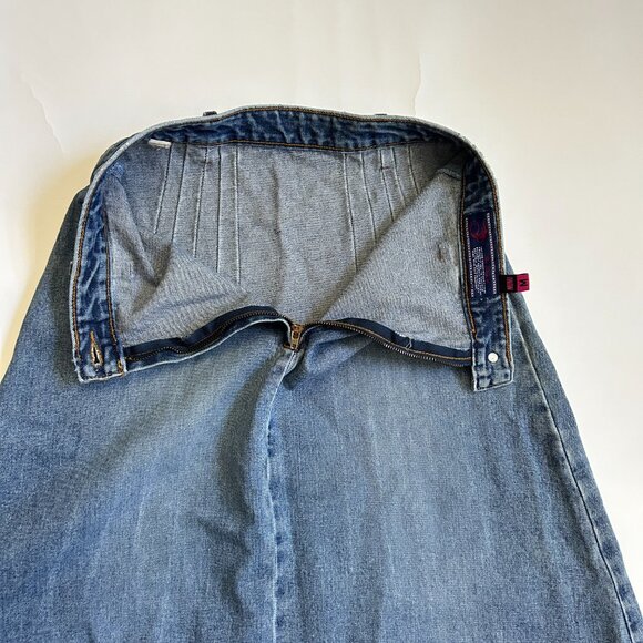 Vintage Denim Jean A Line Midi Skirt Women’s Size M High Waist Modest 90s Y2K - Picture 4 of 10
